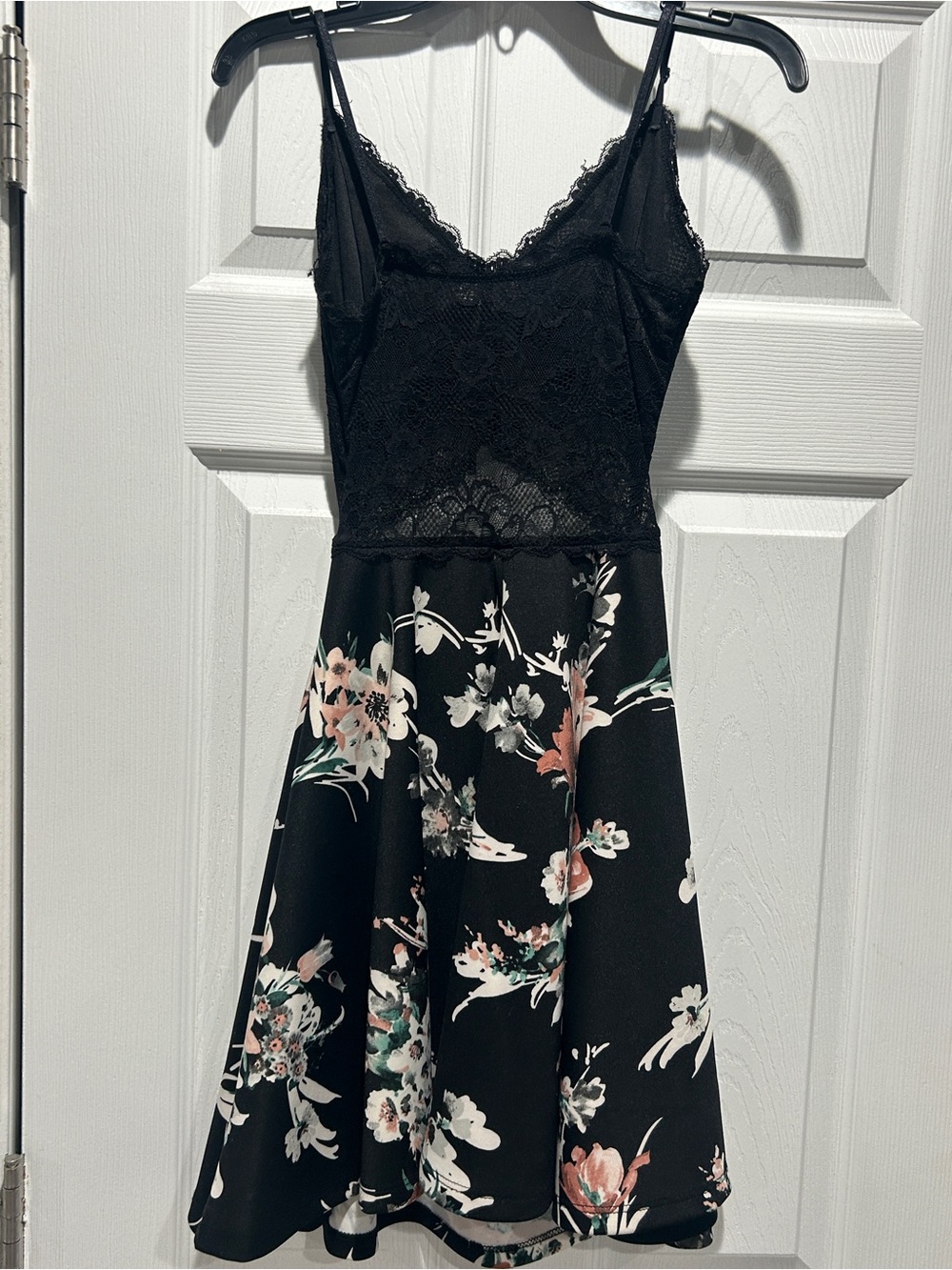 Windsor Black Floral Lace Mini Dress